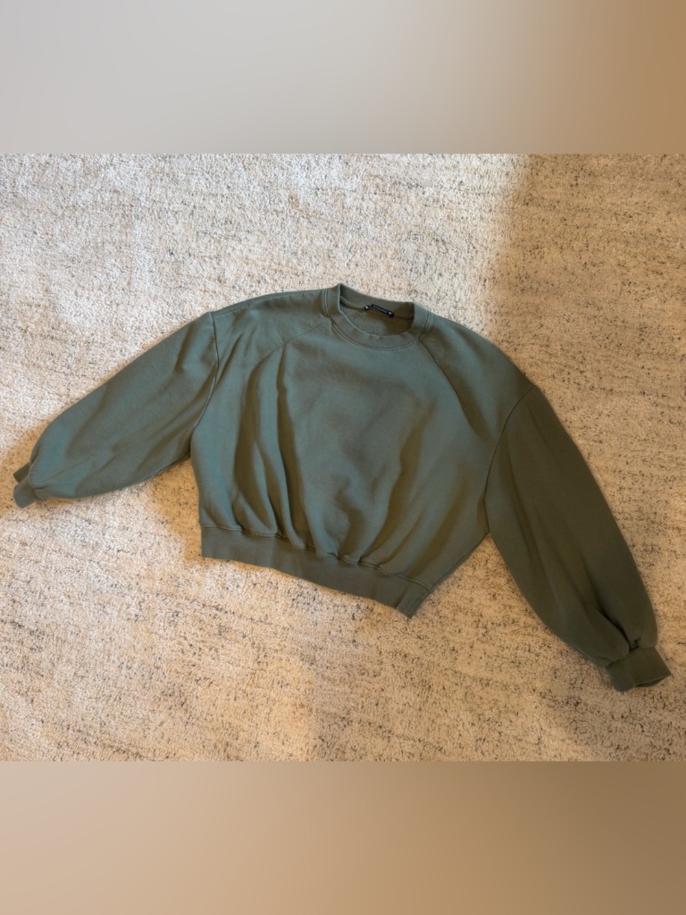 Zara Olive Green Crewneck Sweater